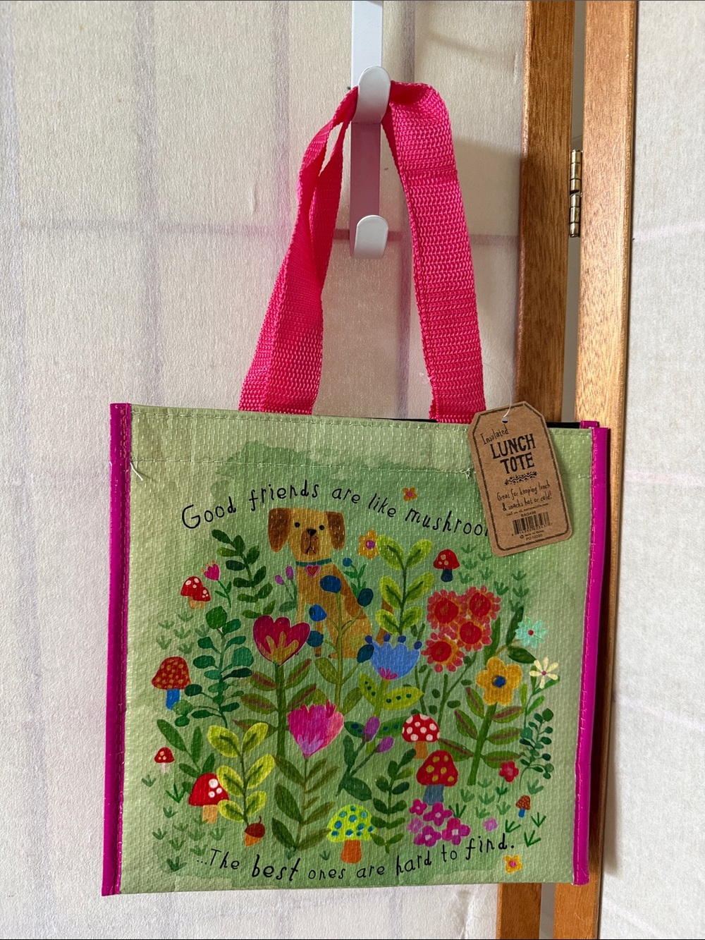 Natural Life Lunch Tote “Good Friends are like Mushrooms”….